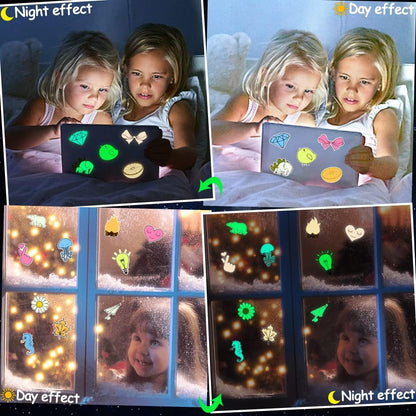 QTL Neon Stickers for Teens & Students Prizes, Waterproof Vinyl Party Favor Stickers, School Rewards, Water Bottle and Laptop, 50PCS - Colors B