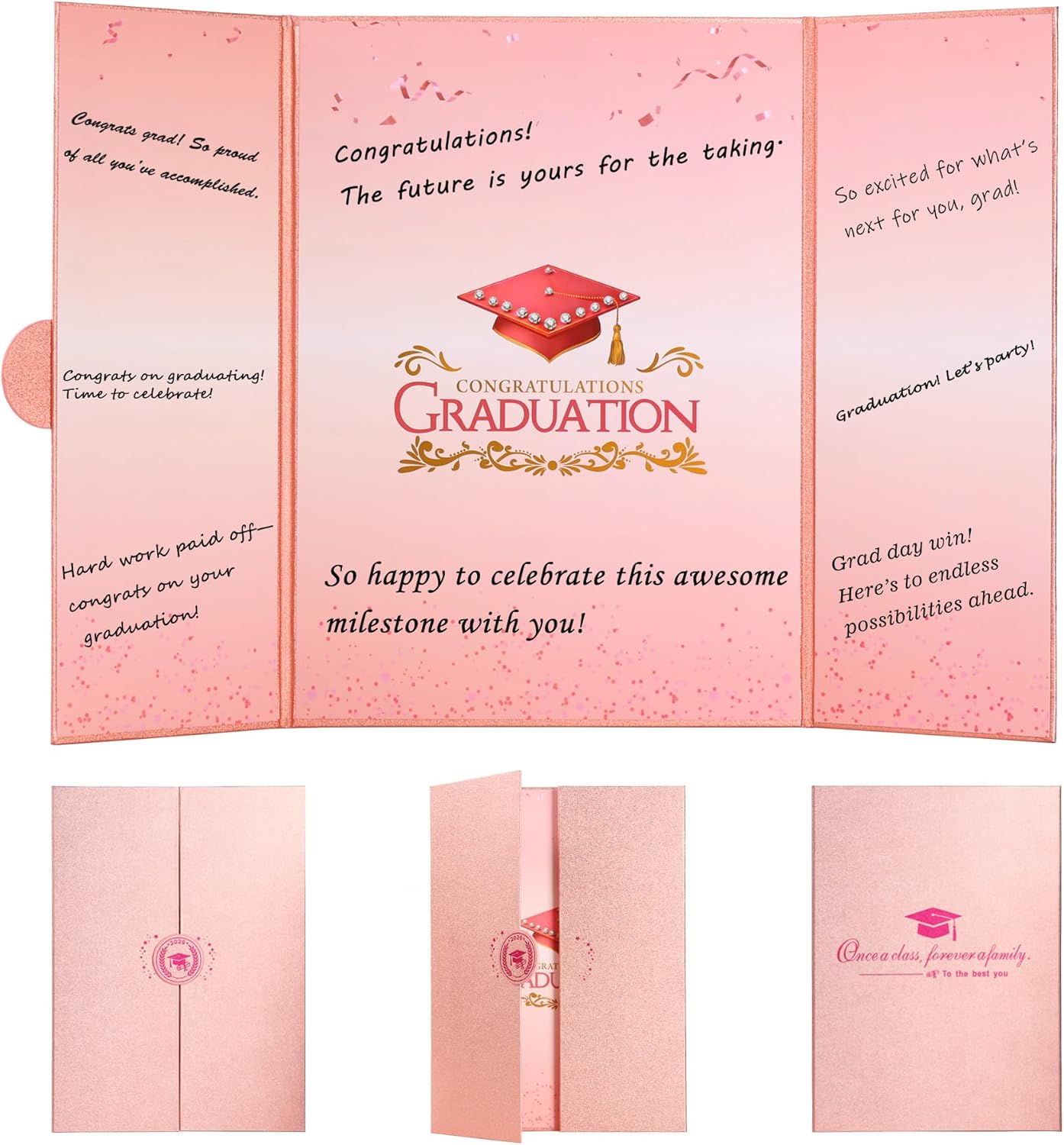Graduation Guest Book 2026 Graduation Party Decorations Class of 2026 Graduation Sign in Book Signature Board Keepsake Grad Party Supplies College High School Graduation Gift Card Book (Blue)