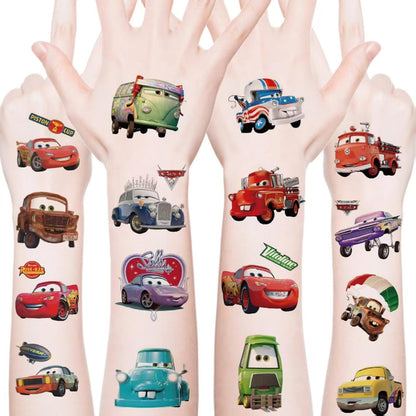 20Sheets Movie Cars Temporary Tattoos Birthday Themed Party Supplies Decoration Favors Cartoon Cute Sticker for Kids Boys Home Activity Class Prizes Carnival Christmas Rewards (grey)