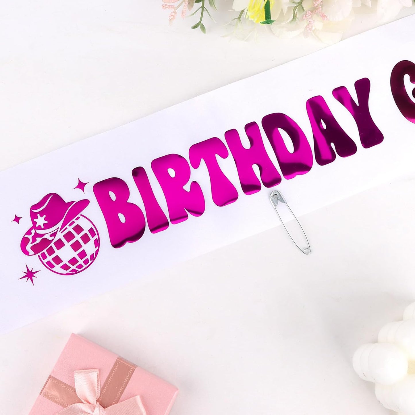 It's My Birthday Sash Black Glitter Sash with Hot Pink Foil Happy Birthday Decorations for Women Girls Men Boys Black Party Decorations