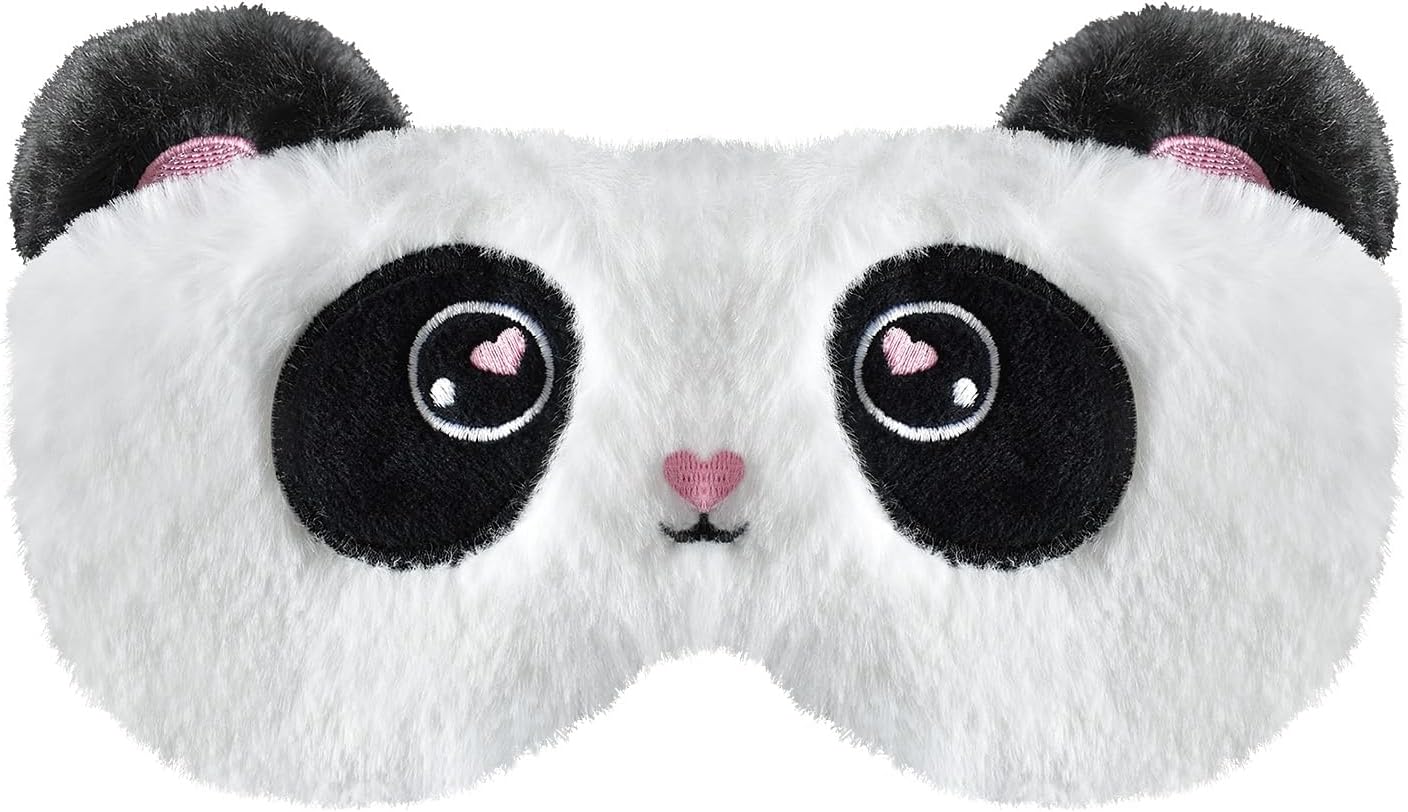 Christmas Reindeer Sleep Mask Cute Antler Eye Masks Sleeping Soft Plush Cartoon Blindfold Funny Animal Eye Cover Xmas Presents for Women Men (Xmas Reindeer,Brown)
