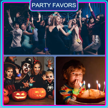 Yowivon Led Light Up Bracelets with Clasp, Glow in the Dark Party Supplies Neon Rave Accessories Cool Halloween Birthday Party Favors, 1 Pcs