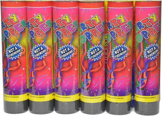 Confetti Poppers Party Accessory 8 Inch (24 Pack)