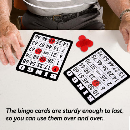 GSE Games & Sports Expert 100-Pack Multi-Color Bingo Game Cards with Easy Read Numbers, Reusable Paper Bingo Sheets for Large Groups, Family/Friend Parties