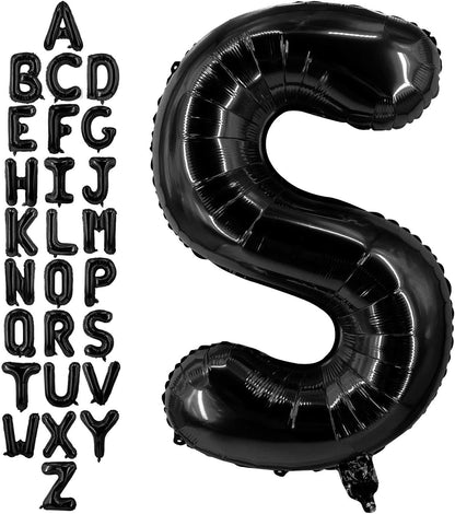 40 Inch Black Letter A Balloons, DIY Phrase Foil Alphabet Letter A Balloons DIY Word A Banner for Birthday Anniversary Celebration Graduation Party Supplies Decoration