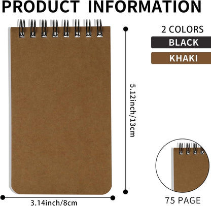 QiCheng 6pack Pocket Notebook Small Notepad Pocket Notepad Small Spiral Notebooks 3X5Inches (6)