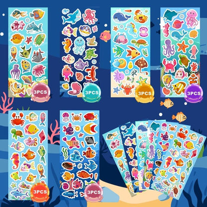 48 Sheets Stickers for Kids, Cute Stickers Variety Pack for Scrapbooking, Teachers Classroom Prizes, Goodie Bag Stuffers Including Animals, Cars, Dinosaurs, Fishes, Hearts, Stars and More
