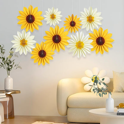 Easy Joy Paper Leaves Decorations for Wall Paper Fans Classroom Decoration Leaves Backdrop Decor Wall Decor,Set of 9