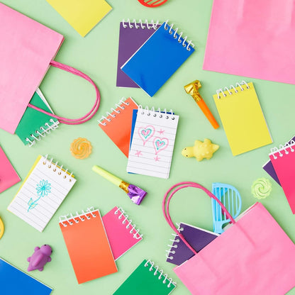 Mini Notepad Set - 24 Pack, 2.25 x 3.5 In, 6 Rainbow Colors - Bulk Pocket Journals for Party Favors & Classroom Rewards