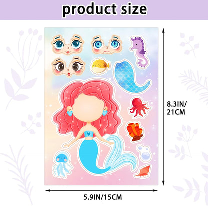 24 Sheets 8.3''×5.9'' Make Your Own Ice Cream Stickers for Toddlers Kids Party Favors, Make a Face Stickers for Kids Activities Supplies Crafts
