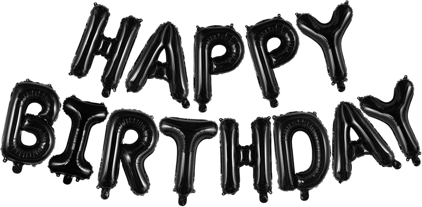 Happy Birthday Balloons Banner, Foil Balloon Personalized Name Letters Balloons Sign Birthday Party Decorations for Women Men Boys Girls Cream
