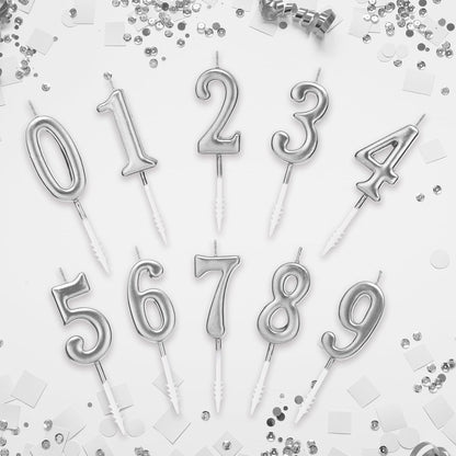 Beanlieve 10-Pieces Numeral Birthday Candles - Cake Numeral Candles Number 0-9 Glitter Cake Topper Decoration for Birthday,Wedding Anniversary,Party Celebration (Colourful)