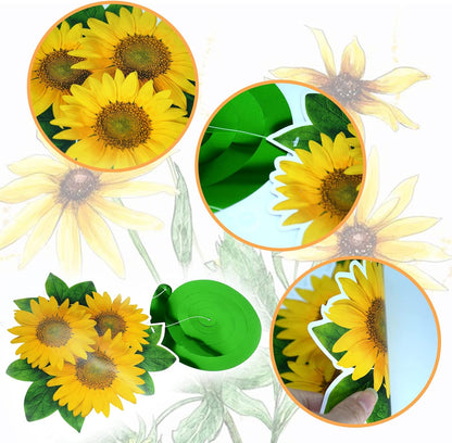 KALEFO 30PCS Spring Summer Hanging Decorations Set Sun Flowers Autumn Daisy Fairy Birthday Party Decor Mothers Day Easter Daisies Ceiling Home Decor Swirls Classroom Baby Shower