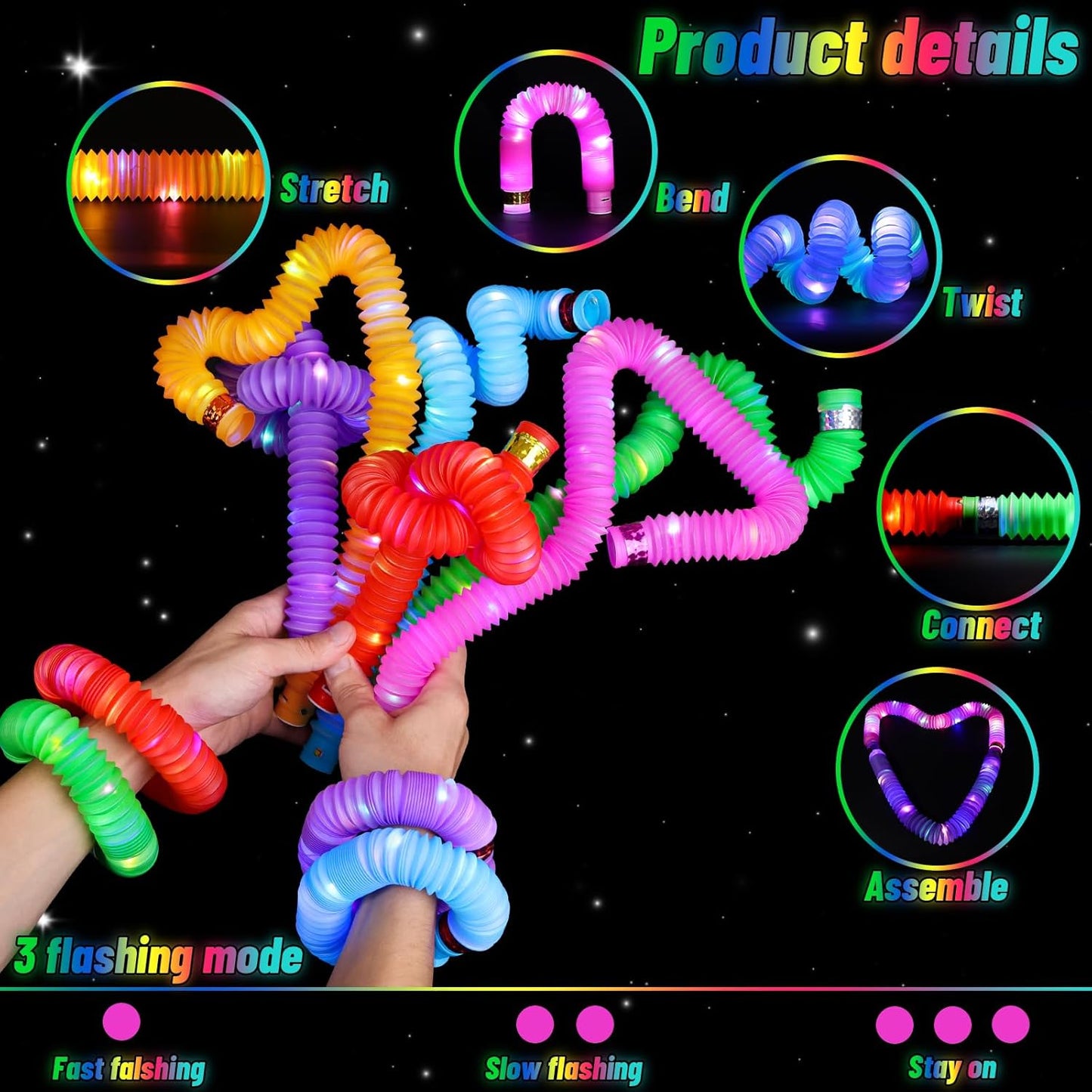 Oleitodh Glow in the Dark Party Supplies Set Bulk Neon Party Favor Toys Includes 30 Led Light up Glasses 10 Color 30 Light up Foam Sticks Bulk for Disco Wedding Birthday Concert Halloween Raves Party