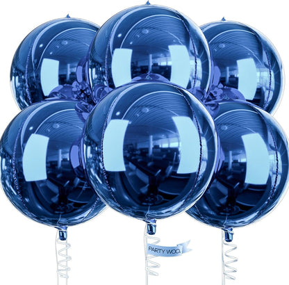 PartyWoo Metallic Gold Foil Balloons 20pcs Different Sizes Pack of 22 15 10 Inch Large Round Foil 4D Inflatable Mirror Ball Mylar Balloons for Graduation Birthday Baby Shower Party Decorations