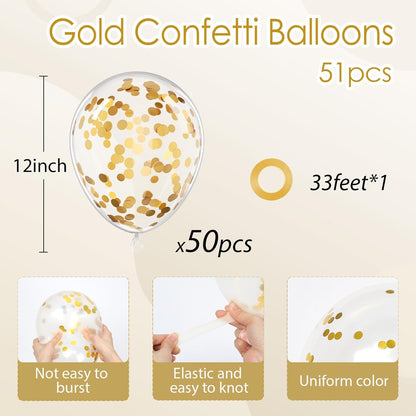 Silver Confetti Balloons 12 inch, Clear Latex Balloon 50pcs Party Balloons for Wedding Bridal Shower Engagement Graduation Birthday Party Decorations