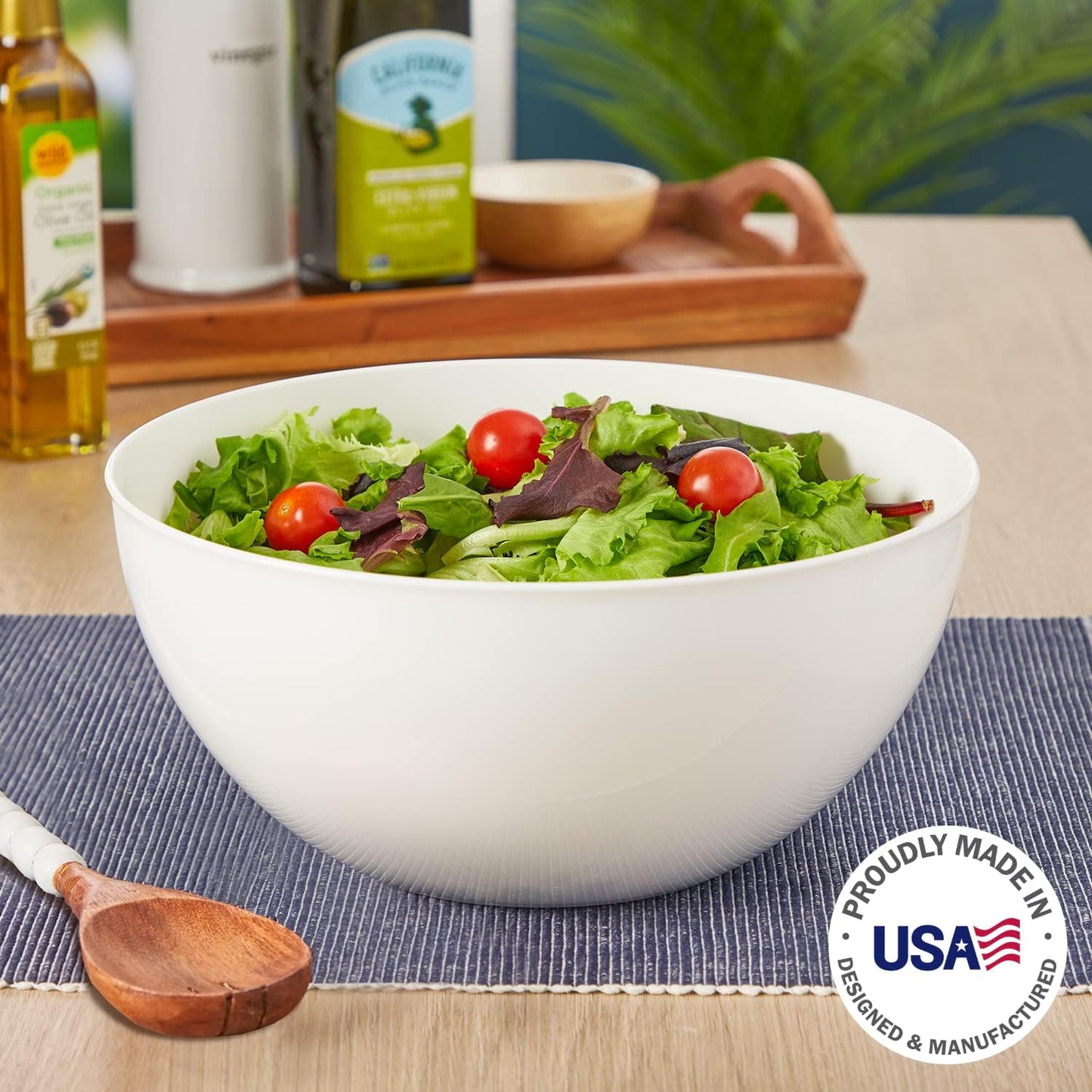US Acrylic Vista Clear Plastic Salad and Serving 10-inch Bowls | set of 3 | Reusable, BPA-free, Made in the USA | 135 oz. capacity