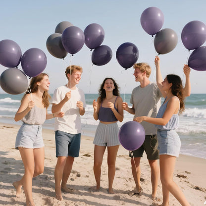 110pcs Black Balloon 12 inch, Black Latex Balloons for Birthday Party Baby Shower Wedding(with 2 Ribbons). - Colors A