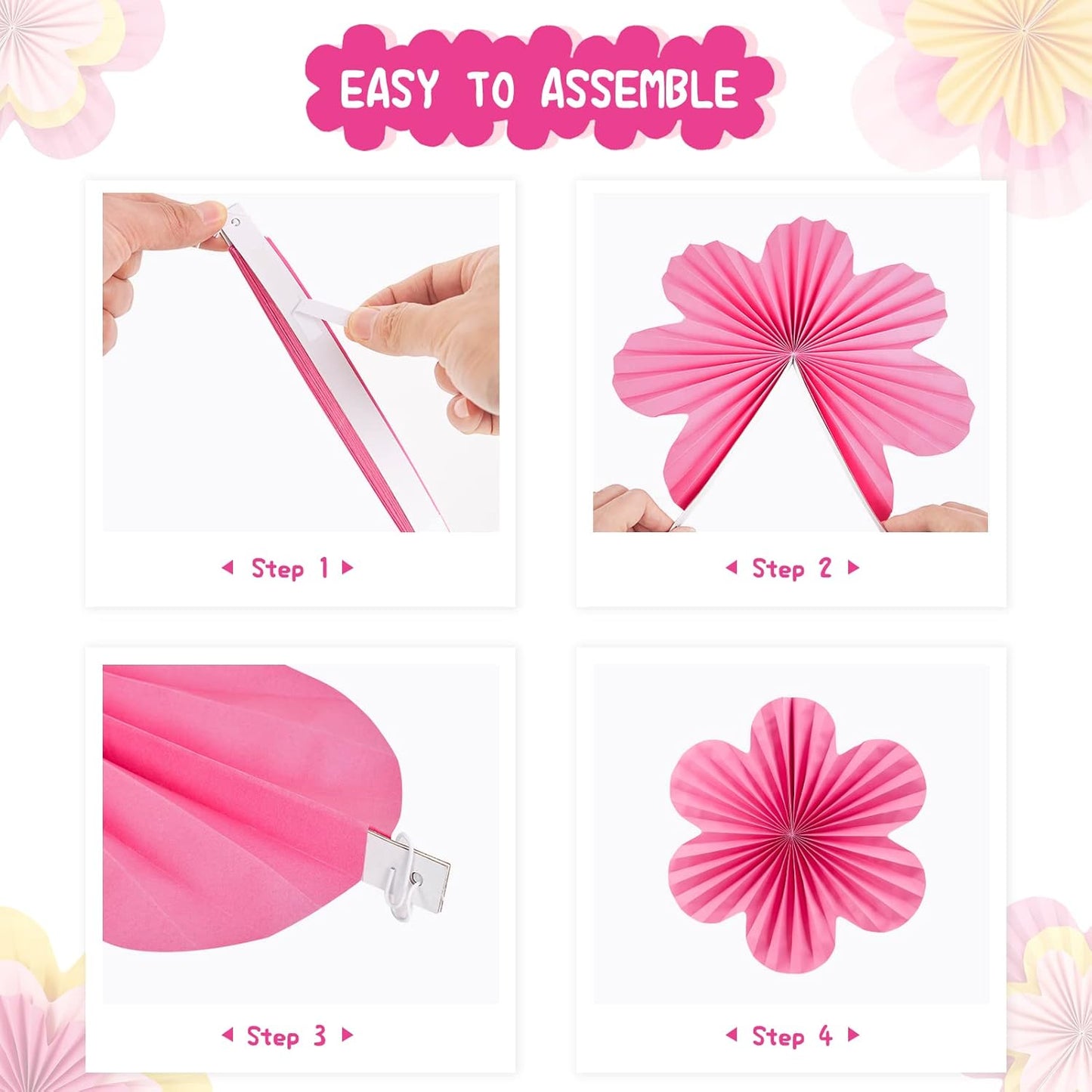 Easy Joy Paper Leaves Decorations for Wall Paper Fans Classroom Decoration Leaves Backdrop Decor Wall Decor,Set of 9
