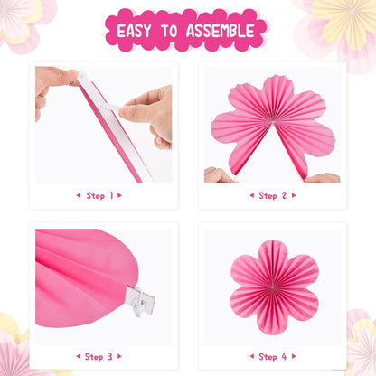 Easy Joy Paper Leaves Decorations for Wall Paper Fans Classroom Decoration Leaves Backdrop Decor Wall Decor,Set of 9