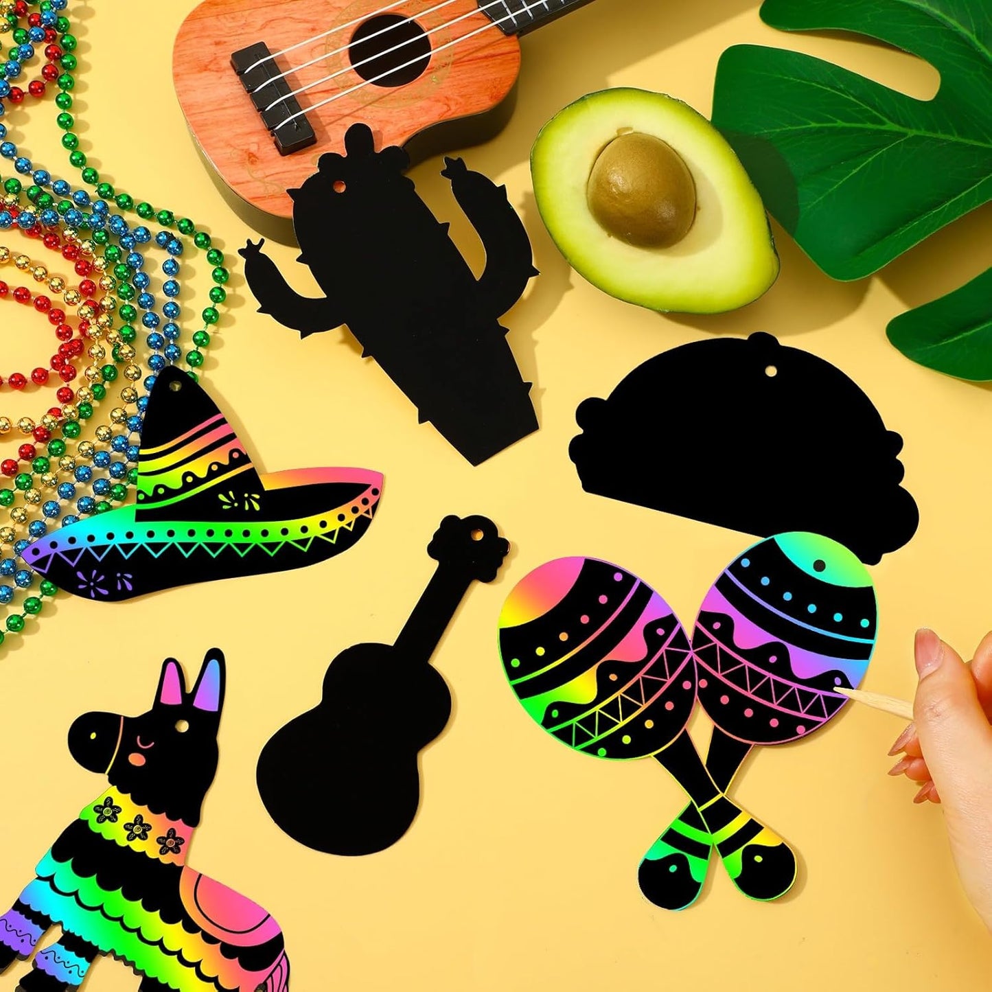 JULMELON 36 PCS Ocean Crafts, Rainbow Scratch Art Under The Sea Party Favors DIY Magic Color Summer Ocean Animals Scratch Cards for Summer Party Favors School Activities