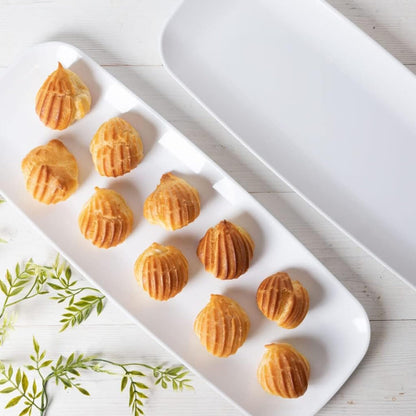 Rectangle White Serving Tray (2-Pack) - 17.5" Disposable Serving Platter for Appetizer, Fruits & Serving Dishes | Perfect Plastic Tray for Party Serveware