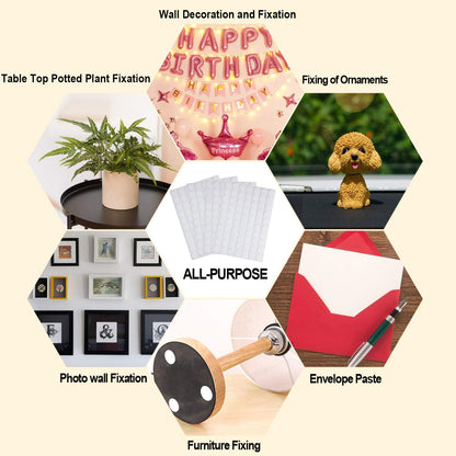 JANYUN 140 Pieces Adhesive Dots,Removable Round Putty Clear Tack No Trace Small Tape Stickers for Wall Hanging Festival Poster Office Party Decoration Picture Crafts