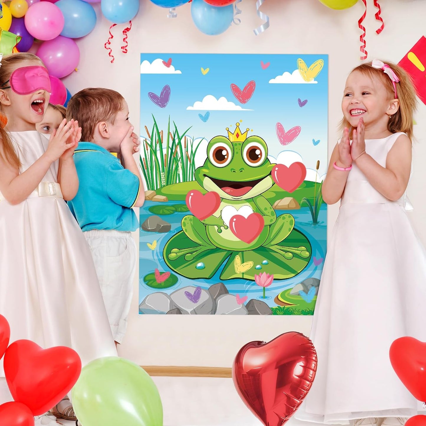 Pin The Crown on The Princess Party Games for Girls Princess Birthday Party with 24 Pcs Crowns, Large Princess Poster for Kids Girls Princess Birthday Party Princess Tea Party Decorations