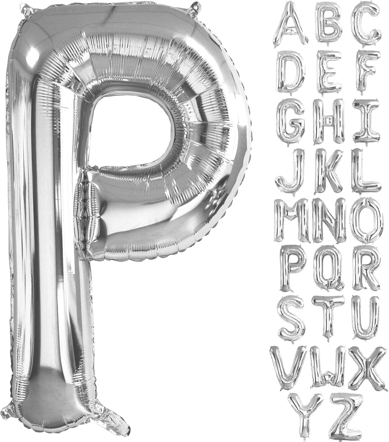 Lovoir 40 Inch Large Silver Letter M Balloons Big Size Jumbo Mylar Foil Helium Balloon for Birthday Party Celebration Decorations Alphabet Silver M