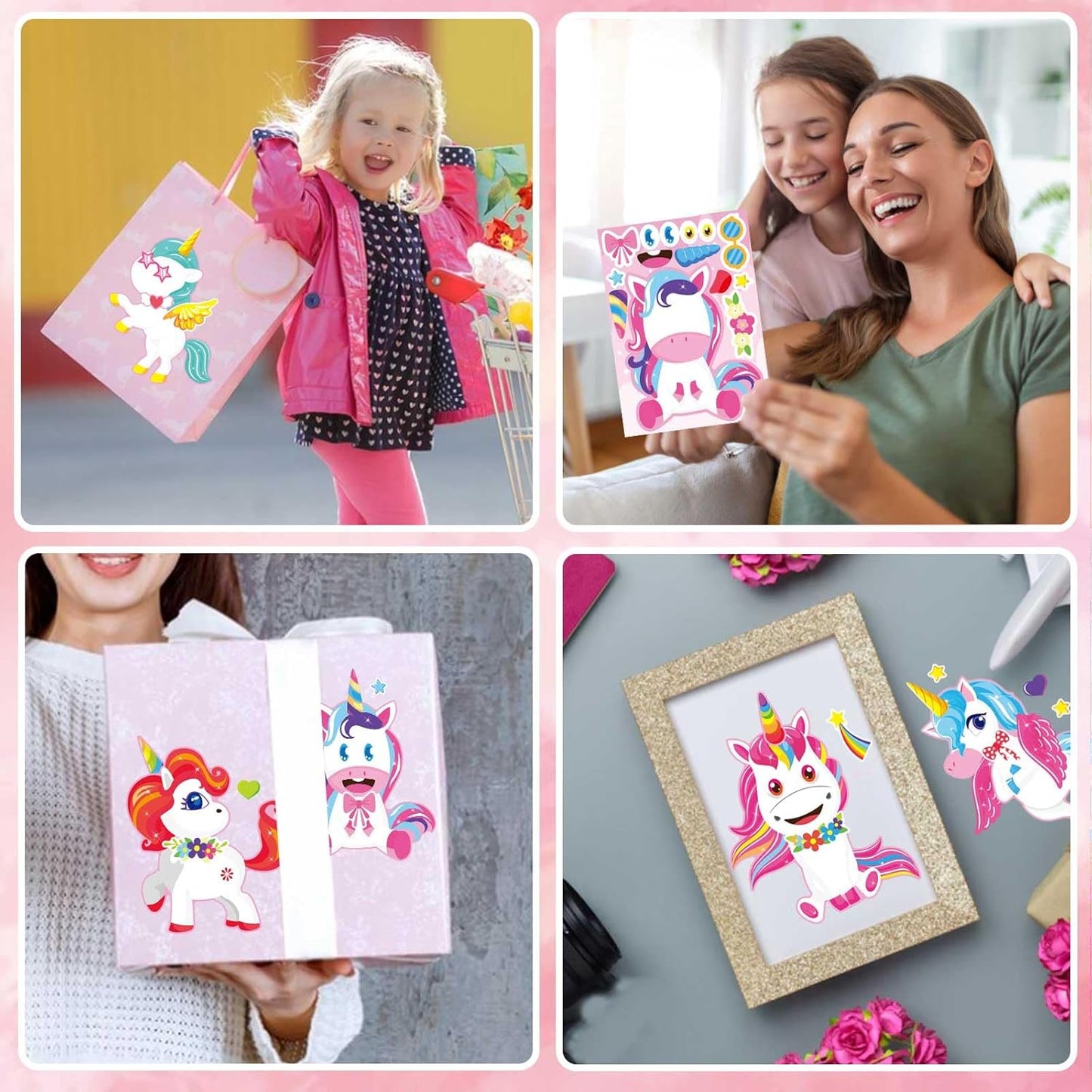 24 Sheets Make a Face Stickers for Kids Toddlers, Make Your Own Animal Mix and Match Sticker Sheets with Sea Animals Horses Dinosaurs Unicorns for Kids Crafts Party Favors Goodie Bags Stuffers