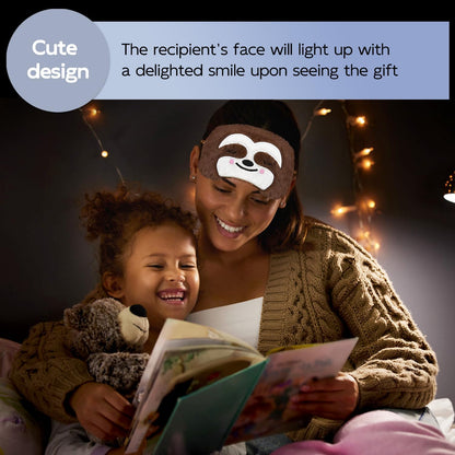 Christmas Reindeer Sleep Mask Cute Antler Eye Masks Sleeping Soft Plush Cartoon Blindfold Funny Animal Eye Cover Xmas Presents for Women Men (Xmas Reindeer,Brown)