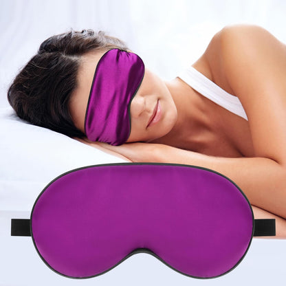 Silk Eye Mask with Adjustable Strap, Satin Blackout Sleeping Mask for Men&Women, Comfortable Blindfold Eyeshade for Night Sleep(Blue)