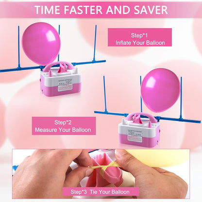 QIPUMP Balloon Pump Electric,110V 600W Balloon Blower Inflator Dual Nozzle Air Pump Balloons Inflator for Decoration, Party, Sport,Gifts:2 Balloon Tying Tools