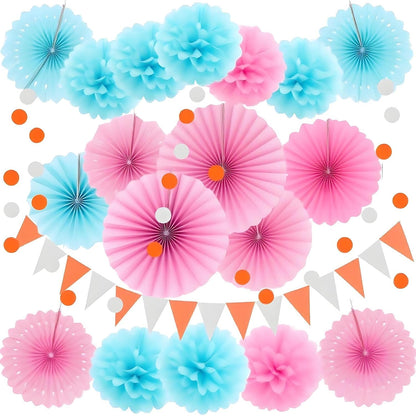 XIKSXITN 12 pc Rose Gold Gradient Tissue Paper Pom poms-Hanging Gold Dot White Paper Pom Poms Paper Flowers Ball for Party Decorative(8&10&12 inch)