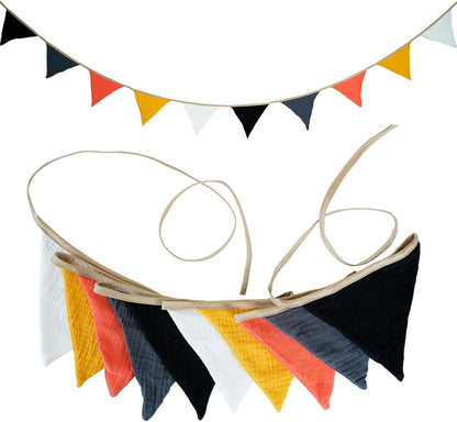 Fabric Bunting Banner, 2 Pack Handmade Neutral String Banner Each 8.5 ft 10 Flags Nursery Wall Hanging Wedding Birthday Home Baby Shower Party Decoration Bunting (Pink Candy)