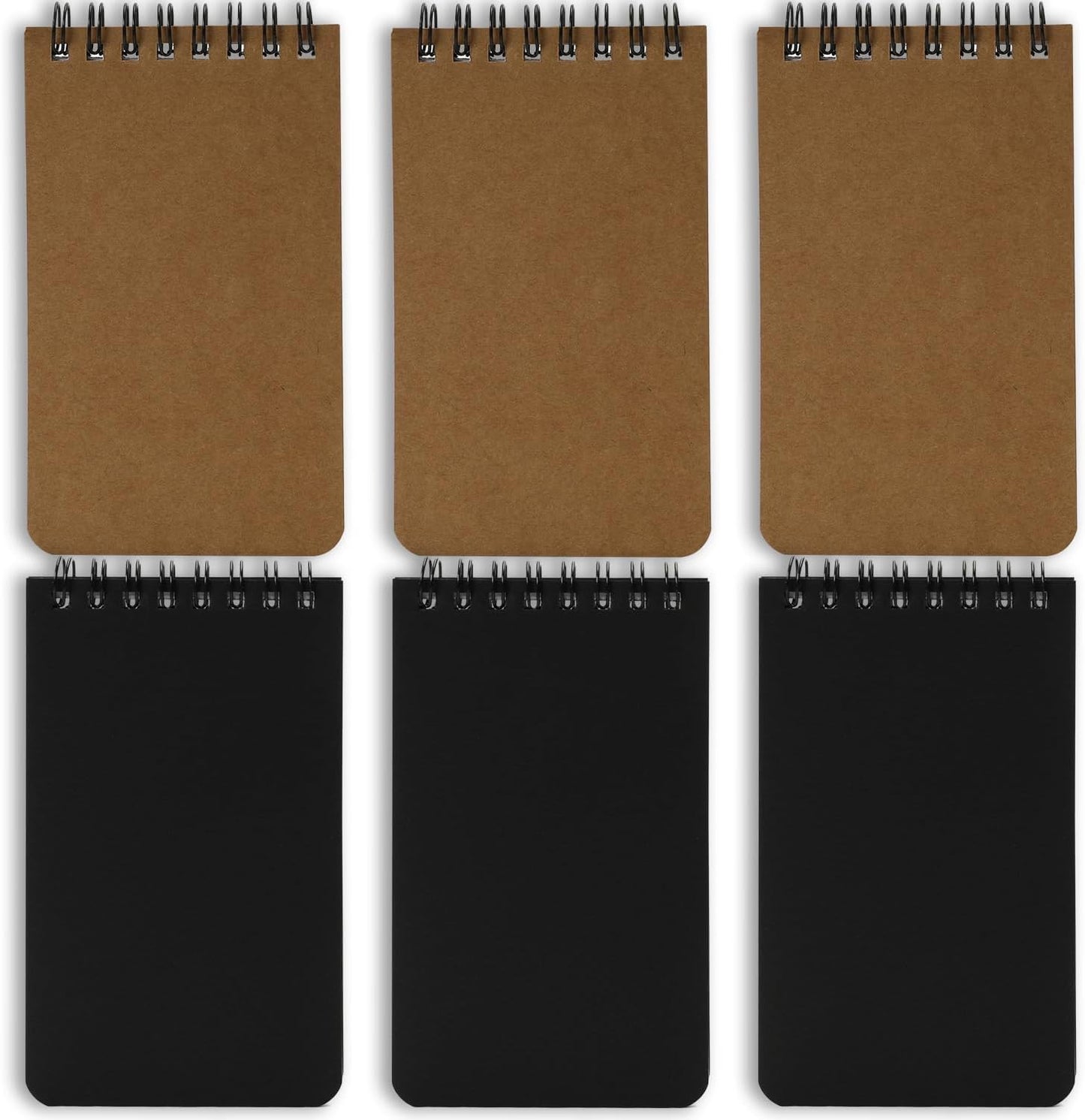 QiCheng 6pack Pocket Notebook Small Notepad Pocket Notepad Small Spiral Notebooks 3X5Inches (6)