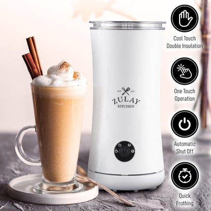 Zulay Kitchen Powerful Milk Frother AA Batteries Included – Ultra Fast Handheld Drink Mixer with Stainless Steel Whisk Stirrer for Coffee, Protein, Matcha & More, Frother Wand Electric Frothmate Black - Colors E