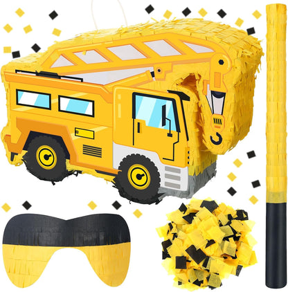 Baseball Piñata with Blindfold Bat for Birthday Party Softball Paper Piñata Sports Balls Confetti Baseball Party Supplies for Birthday Party Decorations 13.19 x 13.19 x 3 Inch(Cool)