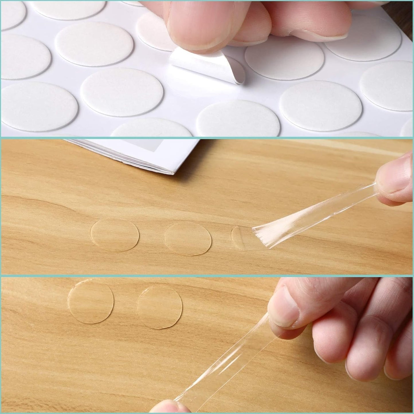 JANYUN 140 Pieces Adhesive Dots,Removable Round Putty Clear Tack No Trace Small Tape Stickers for Wall Hanging Festival Poster Office Party Decoration Picture Crafts