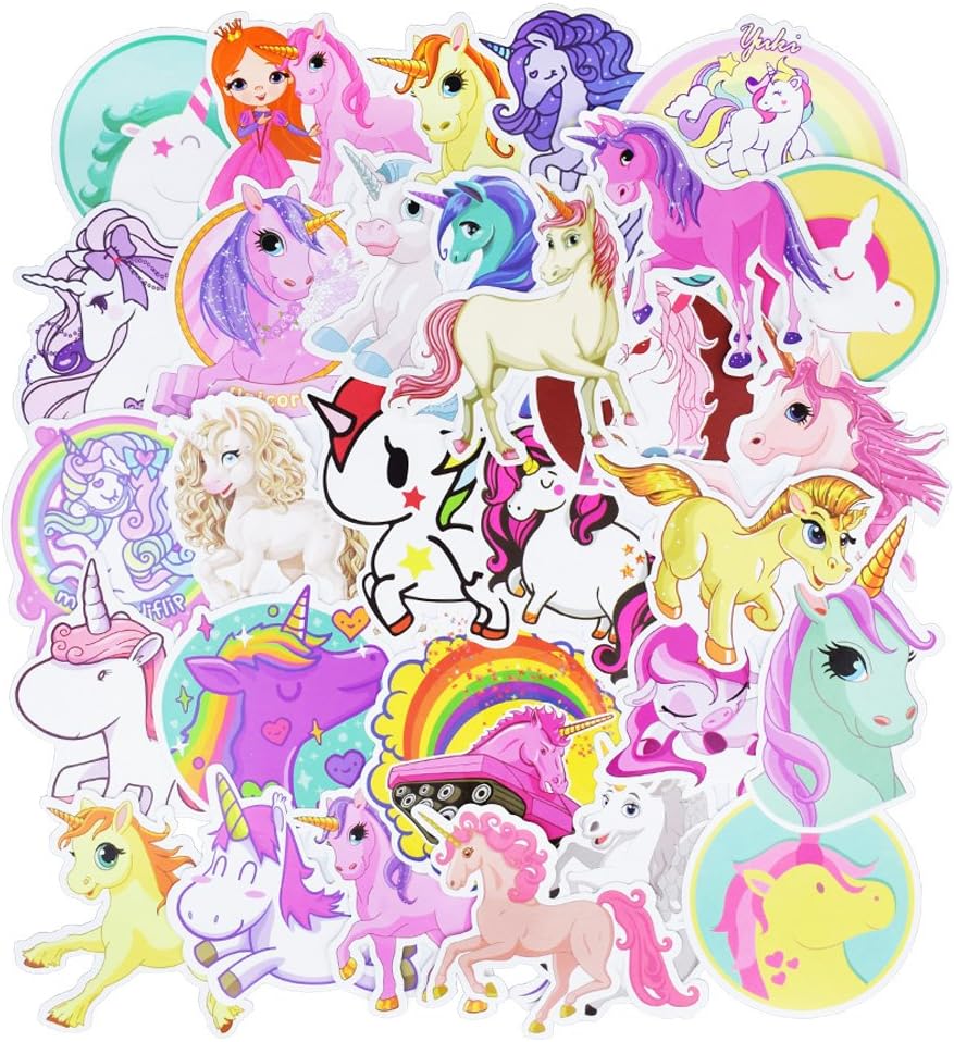 QTL Neon Stickers for Teens & Students Prizes, Waterproof Vinyl Party Favor Stickers, School Rewards, Water Bottle and Laptop, 50PCS - Colors B