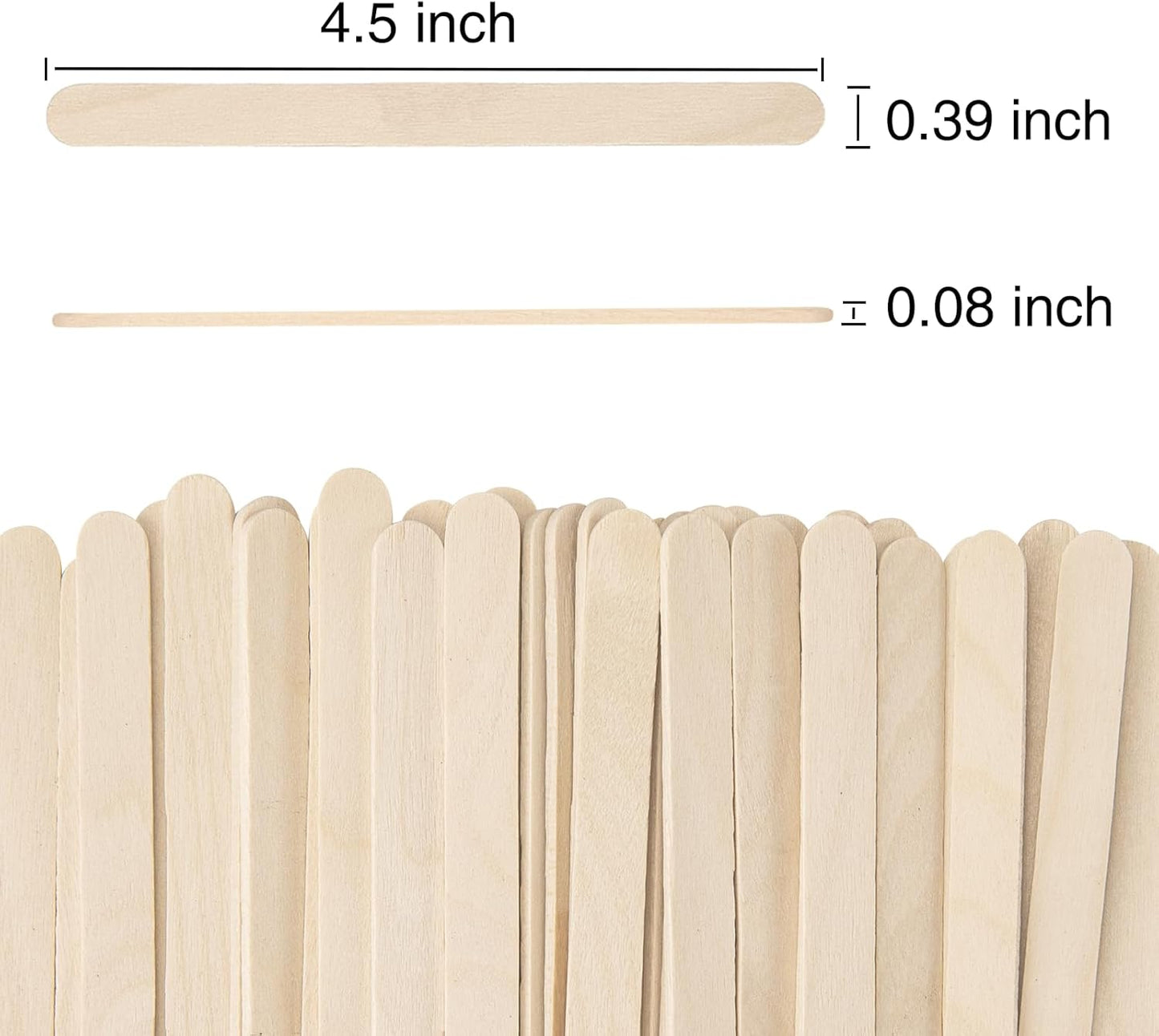 WISYOK 240 Pcs Natural Wood Craft Sticks, Popsicle Sticks, Lolly Sticks for Crafts 4.5 Inch, Ideal for Homeschool Arts and Crafts, Waxing Supplies, Classroom Art Supplies