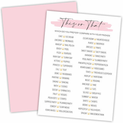 DYIRBIIY Minimalism Birthday Party Game Cards - Selfie Scavenger Hunt - 20 Blush Double-Sided Fill in Style Funny Birthday Party Game Cards for Adults, Party Supplies & Activities - A02
