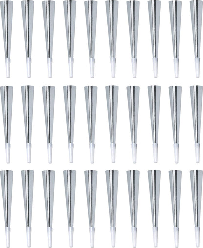 Beistle Silver Foil Horns – 30 Pack, Metallic Noisemakers with Black Mouthpieces for New Year’s Eve, Weddings, Graduations, Anniversaries, Birthday Parties, Corporate Events and Loud Celebrations, 9”