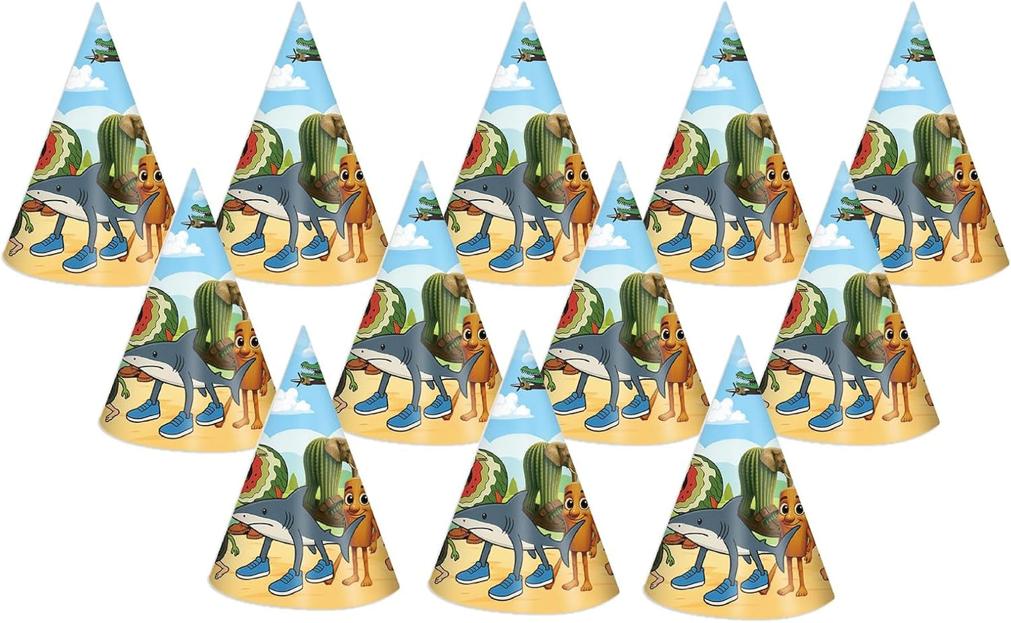 TJLMCORP Italian Brainrot Party Game, Pin the Tail Party Game Set With 24 Stickers and and 2 Blindfolds, Tralalero Themed Birthday Party Supplies, Brain Rot Party Decorations（Tung Tung Tung Sahur）