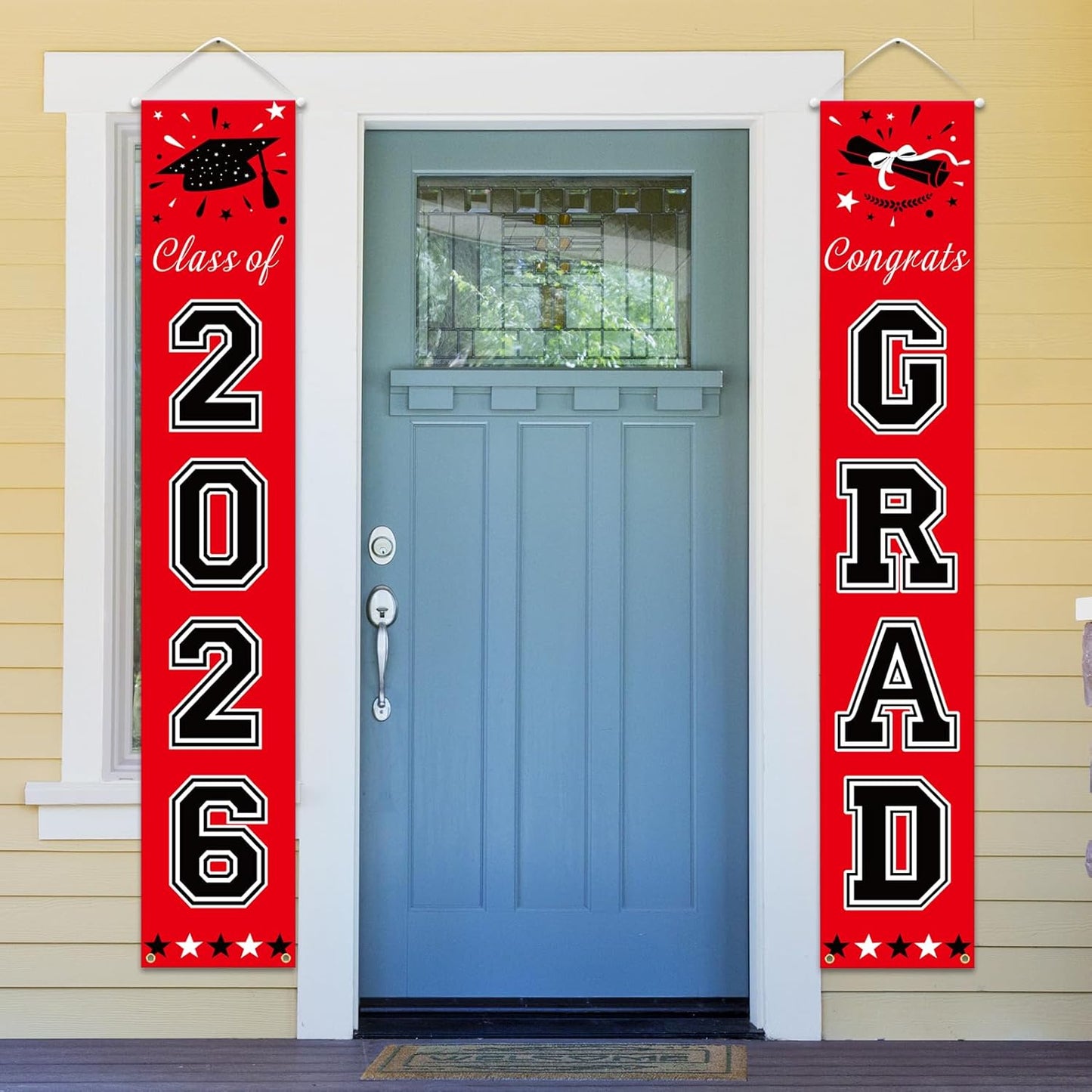 DAZONGE 2026 Graduation Decorations Blue, Congrats Grad Porch Banner for Any Schools or Grades 2026 Graduation Party Decorations