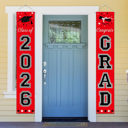 DAZONGE 2026 Graduation Decorations Blue, Congrats Grad Porch Banner for Any Schools or Grades 2026 Graduation Party Decorations