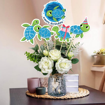 Beautiful Butterfly Centerpiece Sticks - Floral Baby Shower or Birthday Table Toppers - Butterfly Themed Gender Reveal Bridal Shower Party Decoration- Set of 15