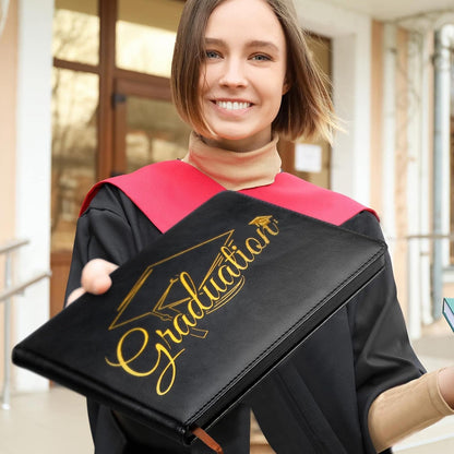 Frienda 2026 Graduation Guest Book Leather Guest Sign in Book with Pen Graduation Party Favors Congratulation Graduates Signature Books(Class of 2026,Black, Gold)
