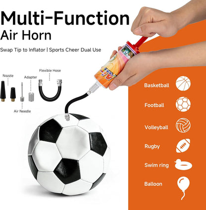 FARBIN Loud Air Horn Handheld Pump Air Horn Noisemakers for Kids Birthday Party, Football Match Sporting Events, Festival Celebrations, Fog Warning Horn Trump, 2pcs (Mini handheld horn 2pcs)