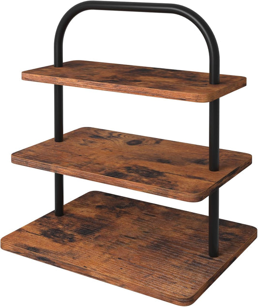 Cupcake Stand 2 Pack, 3 Tier Rustic Wood Metal Cupcake Stand for 50 Cupcakes, Large Dessert Display Stand for Party, Wedding, Graduation, Vendor